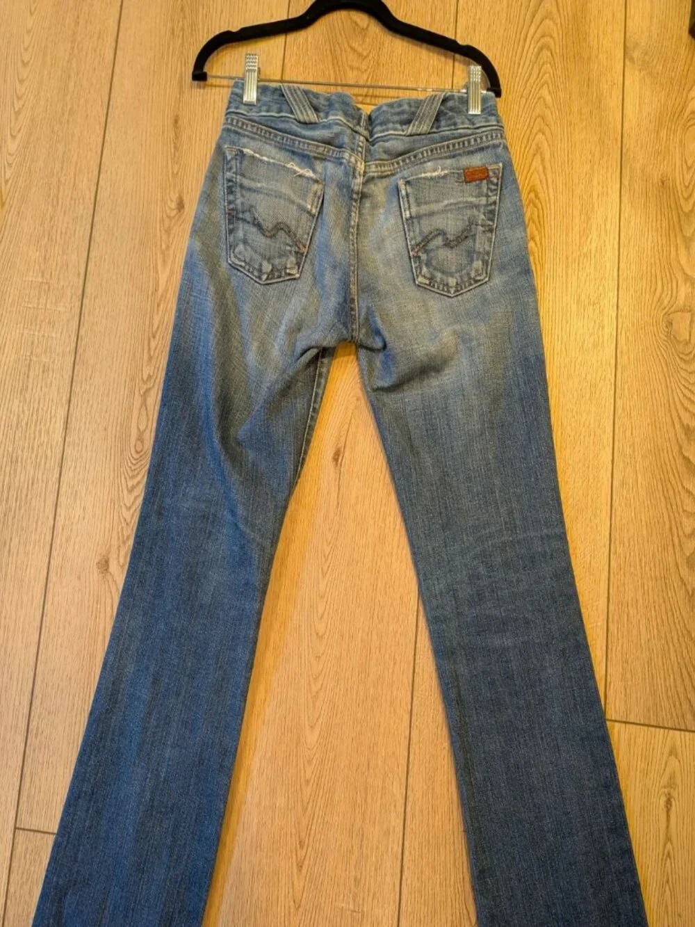 7 For All Mankind Button Vent Hem Straight Jeans size 26 - Picture 2 of 7
